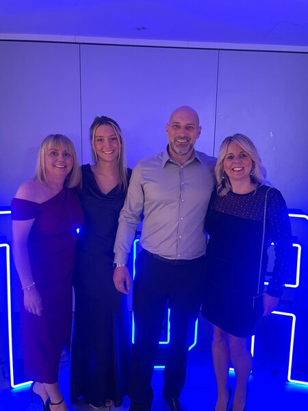 Caisey Dixon (second to left) and Clare Taylor (far right)